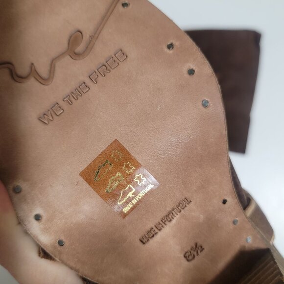NEW Free People Denver Double Buckle Boots Womens 8.5 Chocolate Brown Western - Picture 9 of 11